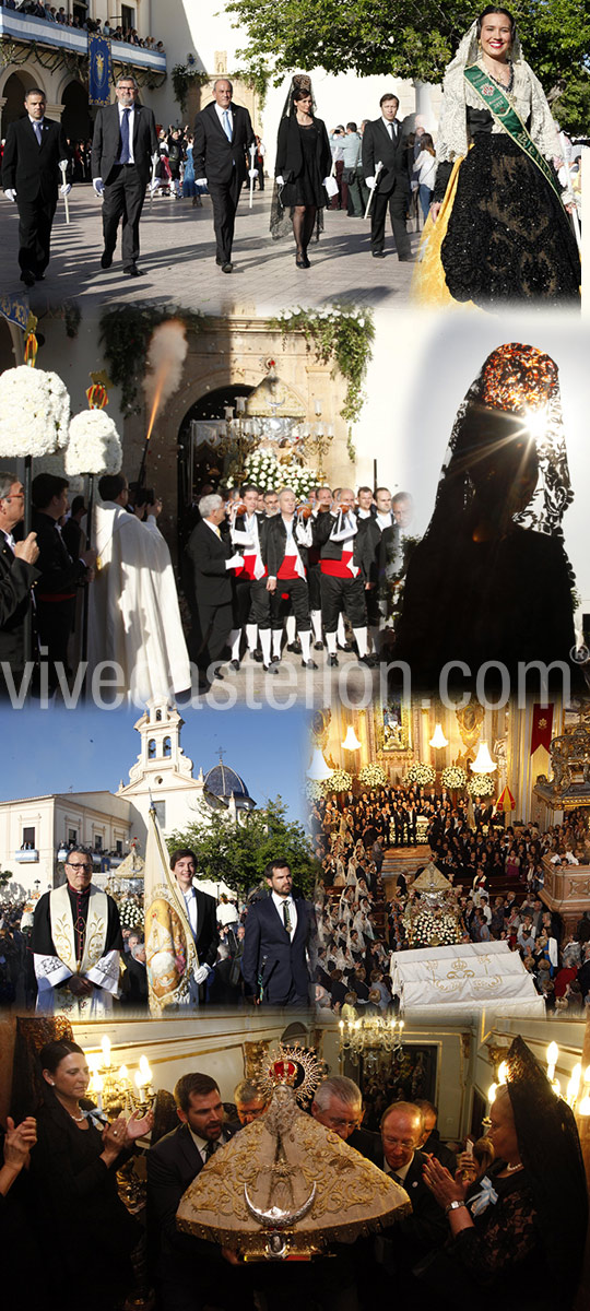 Procesión general con la imagen de la Patrona de Castellón, la Virgen del Lledó