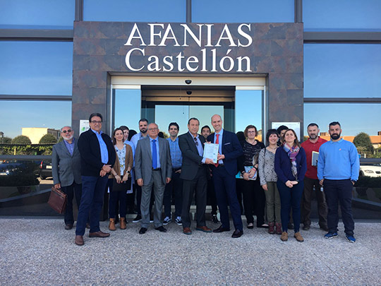 Afanias Castellón recibe el certificado ISO 9001:2015 de Calidad