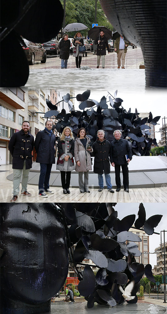 La escultura de Manolo Valdés, Mariposas, en la avenida Rey D. Jaime de Castellón