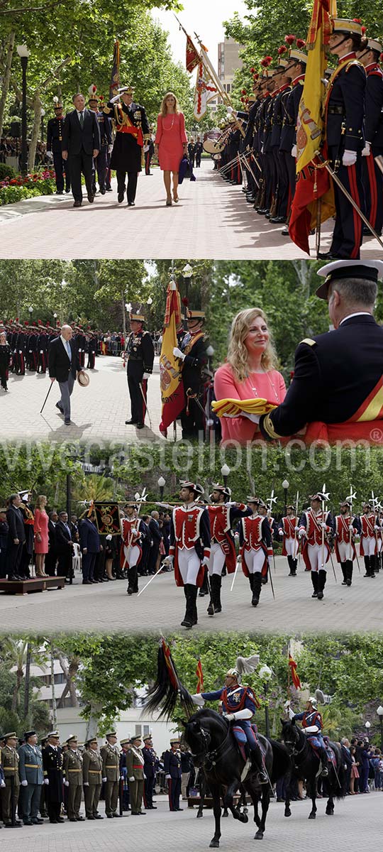 Parada militar de la Guardia Real en el Parque Ribalta de Castellón