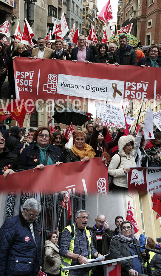 Multitudinaria manifestación por unas pensiones dignas en Castellón