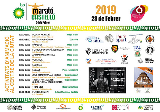 Maratón, cronoescalada al Fadrí y futbol femenino este fin de semana en Castellón Maratón, cronoescalada al Fadrí y futbol femenino este fin de semana en Castellón