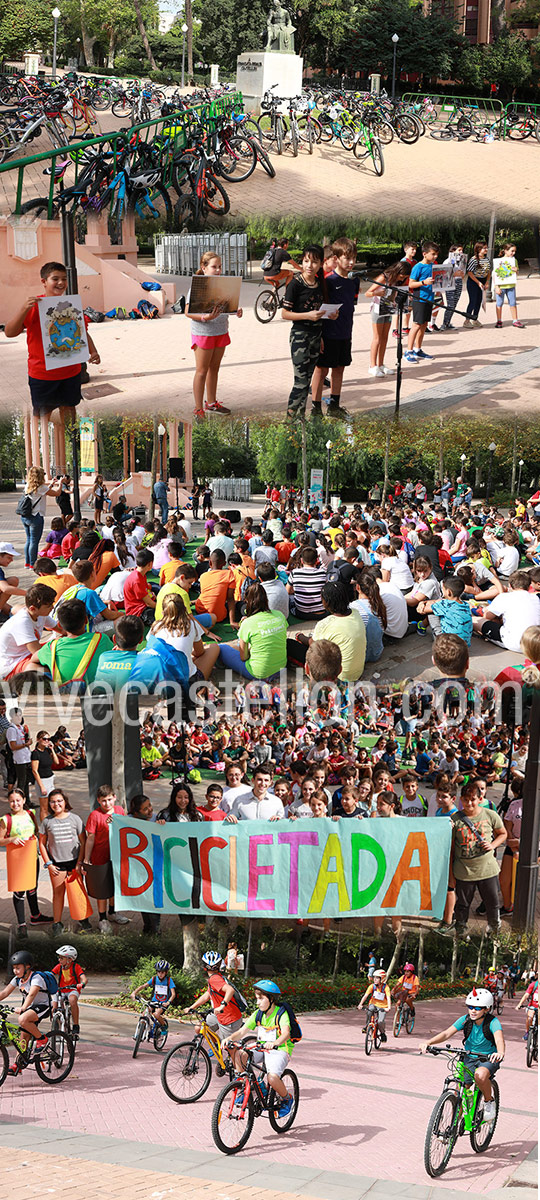 Macrobicicletada con motivo de la Semana Europea de la Movilidad en Castelló Macrobicicletada con motivo de la Semana Europea de la Movilidad en Castelló