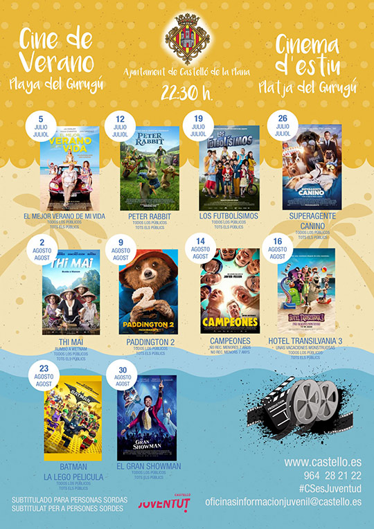 Cine de verano en la playa del Gurugú de Castelló