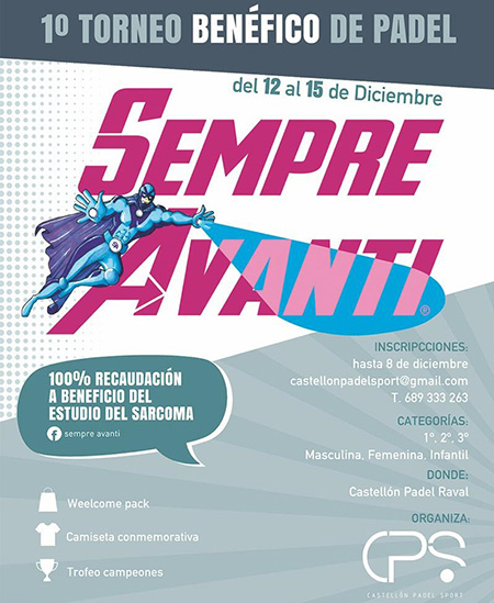 1er Torneo benéfico de pádel para la Asociación Sempre Avanti