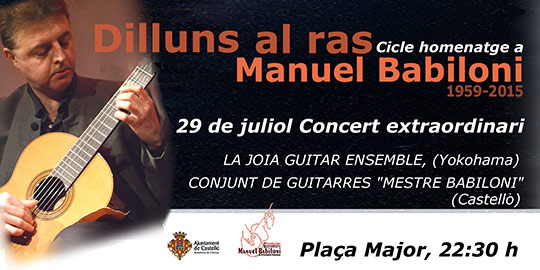 Concierto extraordinario ´Mestre Babiloni´, lunes 29 de julio en la plaza Mayor de Castelló