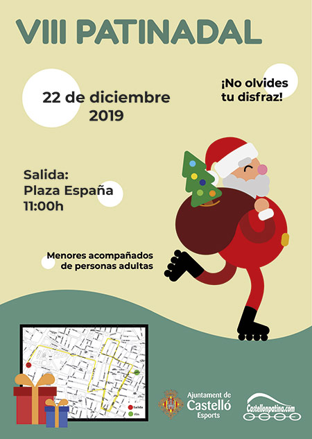 El VIII Patinadal recorrerá las calles del centro de Castelló el domingo 22 de diciembre