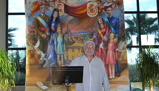 Presentación del cuadro de Pepe Forner dedicado a la monarquía española
