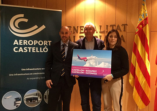 El aeropuerto de Castellón amplía su oferta de destinos con dos nuevas rutas que conectarán con Budapest y Katowice este verano