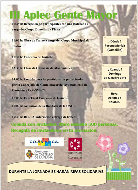 Castelló encara una semana dedicada a sus mayores con un desfile benéfico y el III Aplec