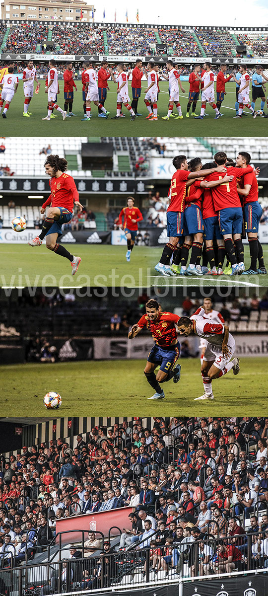 Victoria de España en el partido de fútbol España-Montenegro Sub-21