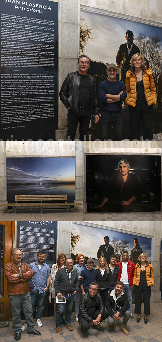 La exposición Pescadores de Juan Plasencia en la plaza Santa Clara de Castelló La exposición Pescadores de Juan Plasencia en la plaza Santa Clara de Castelló