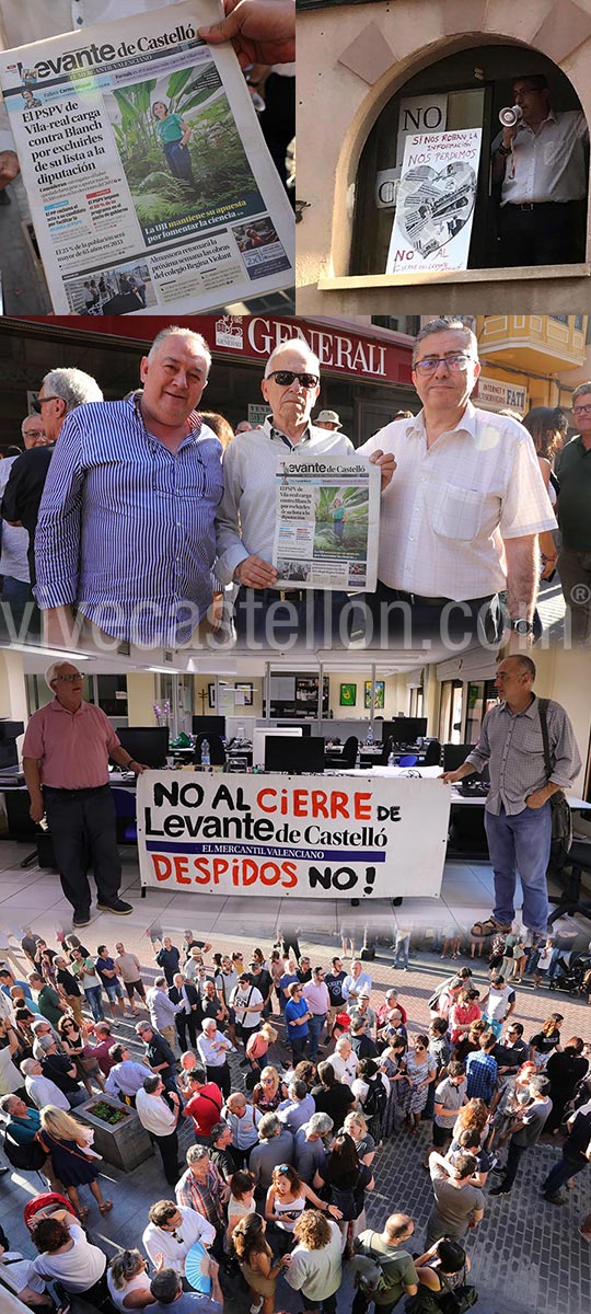 Protestas contra el cierre del periódico Levante de Castelló