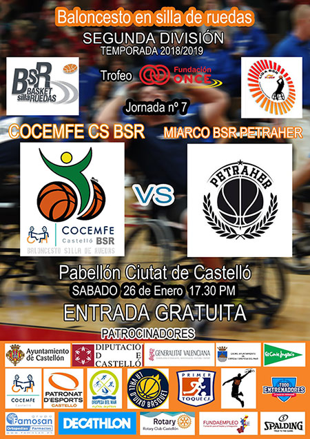 Cocemfe Castelló BSR se enfrenta a CB Petraher el sábado 26 de enero Cocemfe Castelló BSR se enfrenta a CB Petraher el sábado 26 de enero