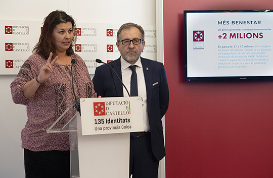 La Diputación de Castellón refuerza el carácter social de los presupuestos de 2020 con 5,7 millones de euros