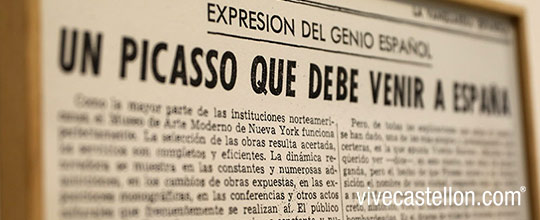 La exposición ´Picasso. El viaje del Guernica´, en la plaza Setè del Grao de Castelló