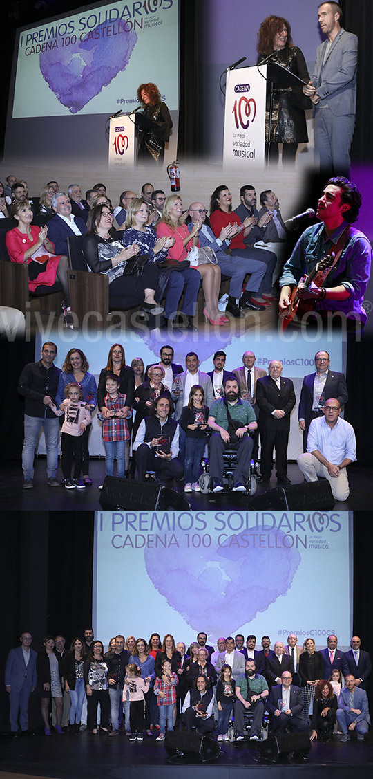 Nueve galardonados en los I Premios Solidarios ´Cadena 100 Castellón´