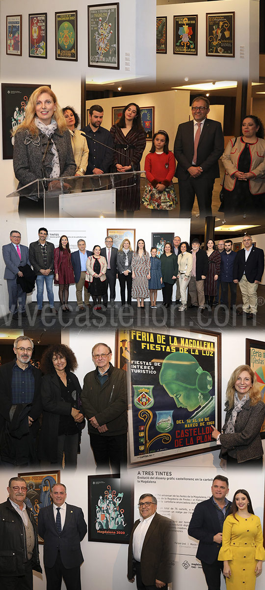 Inauguración de la exposición ´A Tres Tintes´ con los carteles los 75 años de la Magdalena Castelló Noticias Castellón y provincia
