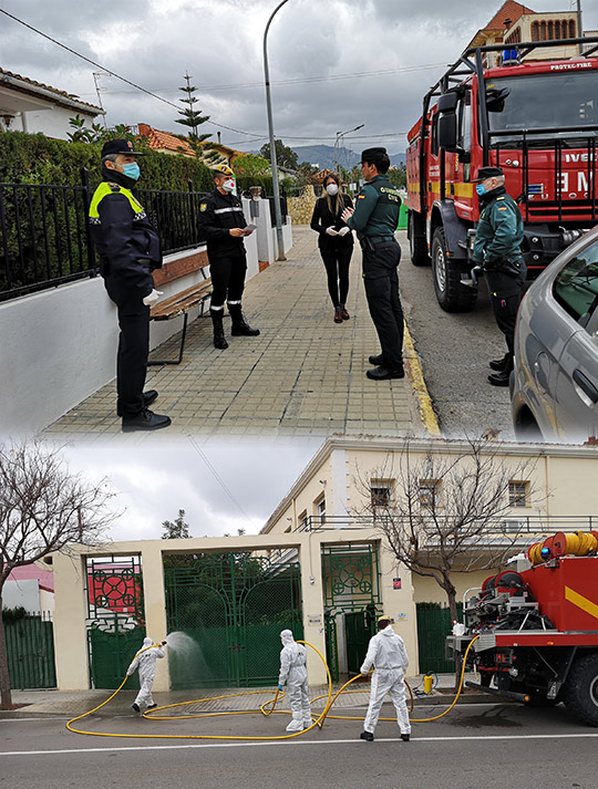 a UME realiza trabajos de desinfección en la Vall d'Uixó