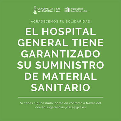 El HGUCS tiene garantizado tu suministro de material sanitario