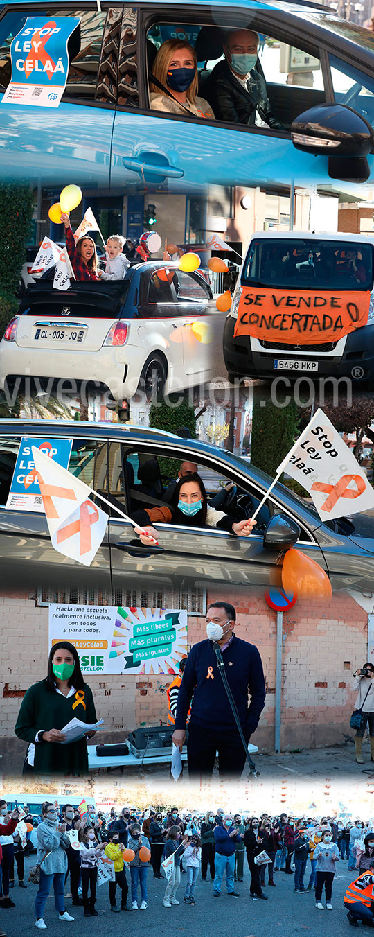 Manifestación con vehículos por la Ley Celaa