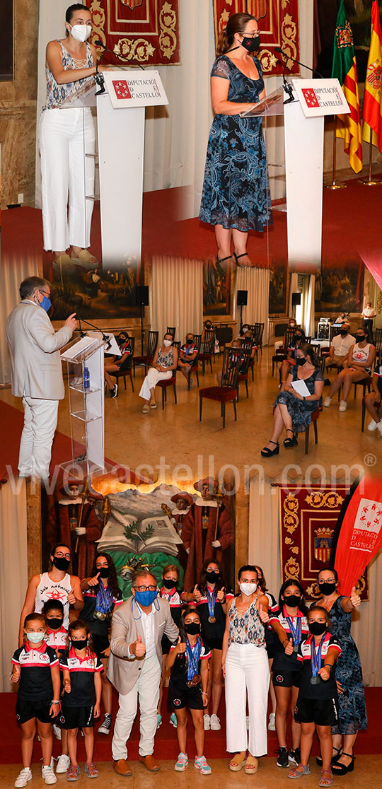 José Martí y Tania Baños reciben al Club Natación Azahar Sincro con motivo de su reciente éxito