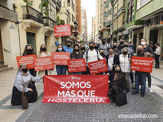 La hostelería de Castellón realiza una nueva protesta La hostelería de Castellón realiza una nueva protesta