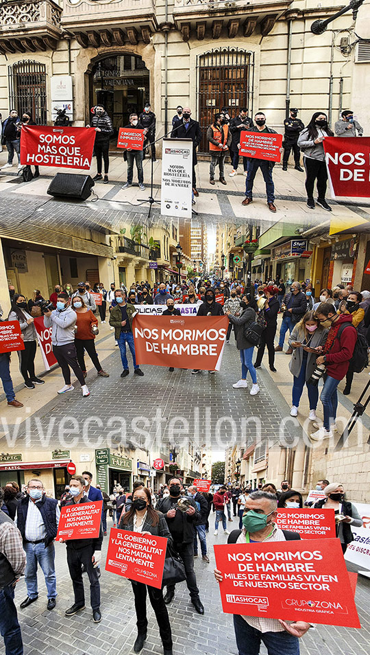 La hostelería de Castellón realiza una nueva protesta La hostelería de Castellón realiza una nueva protesta