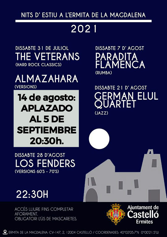 5 Mágicos conciertos nocturnos en la ermita de la Magdalena de Castelló