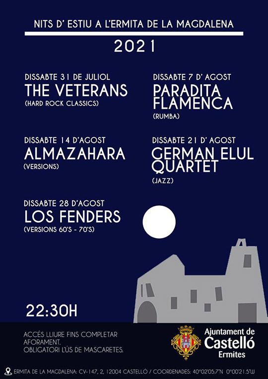 5 Mágicos conciertos nocturnos en la ermita de la Magdalena de Castelló 5 Mágicos conciertos nocturnos en la ermita de la Magdalena de Castelló