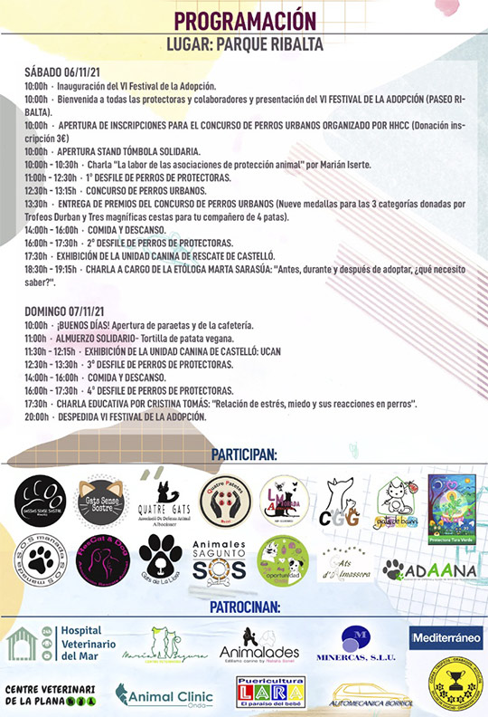 Festival de la adopción y JOC Fest, 6 y 7 de noviembre en Castelló