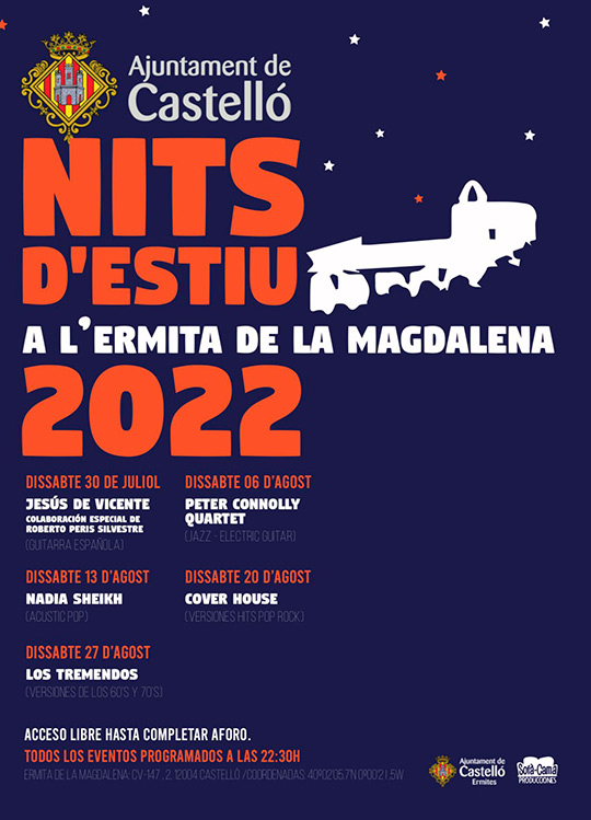 Castelló programa cinco actuaciones musicales en el ciclo ‘Nits d’estiu a l’ermita de la Magdalena’