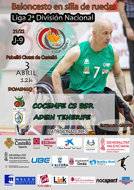 Vuelve el Baloncesto en silla de ruedas al Pabelló Ciutat de Castelló Vuelve el Baloncesto en silla de ruedas al Pabelló Ciutat de Castelló