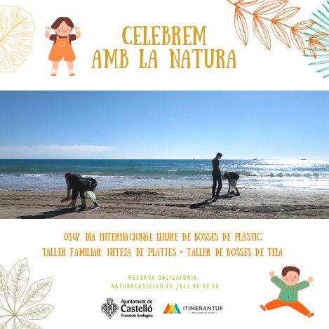 Castelló celebra el Día Internacional Libre de Bolsas de Plástico con una jornada de limpieza y un taller en la playa