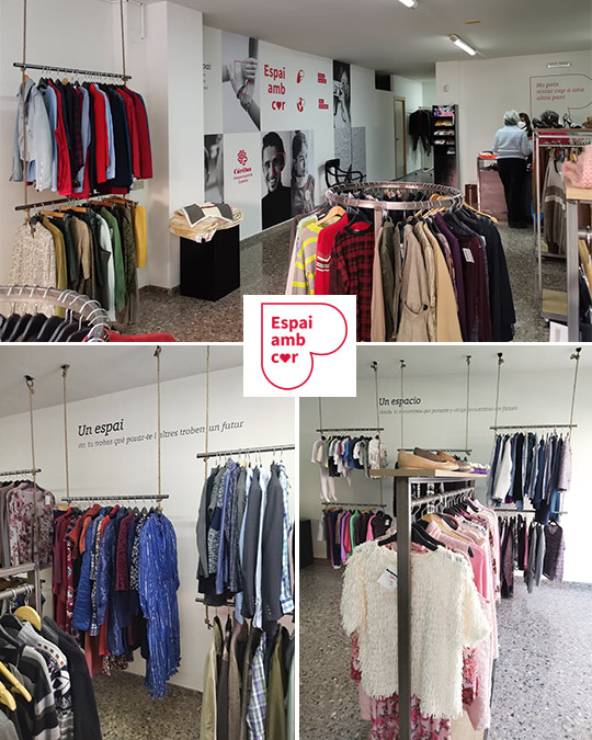 Ropa reciclada y de calidad a precios muy asequibles, en los Espai amb Cor de Cáritas Diocesana 