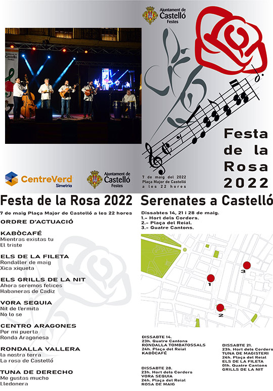 Castelló recupera la Festa de la Rosa y las serenatas del mes de mayo   