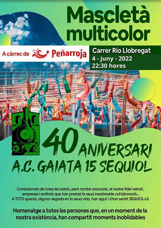 Mascletà multicolor con motivo del 40 aniverasario de la gaiata 15 Sequiol