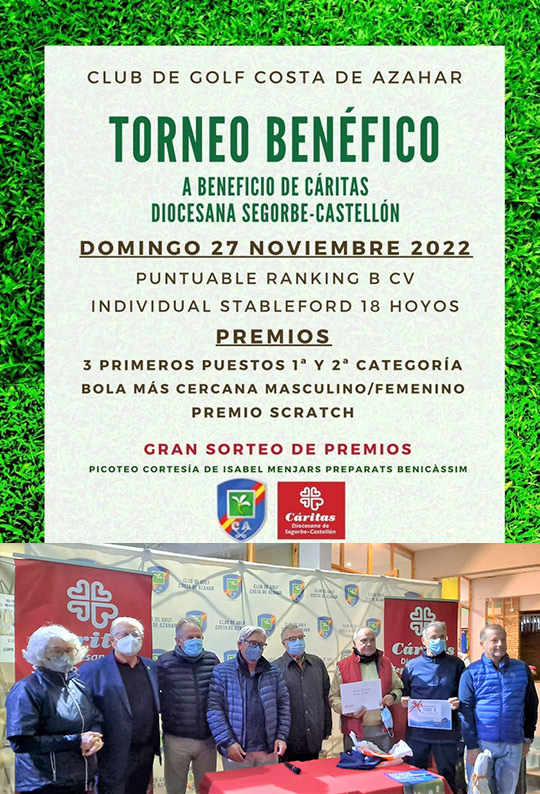 II Torneo Solidario de Golf a beneficio de Cáritas Diocesana