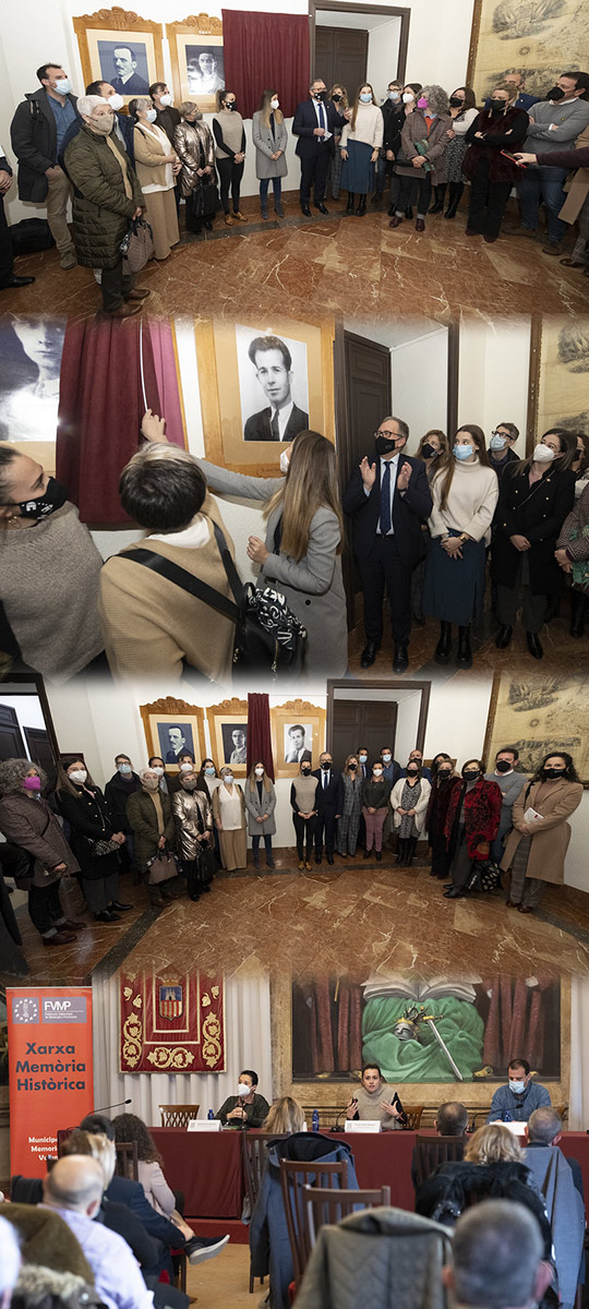 La Diputación de Castellón cuelga con honores en el vestíbulo de Presidencia el retrato del presidente fusilado José Hernández Merlo