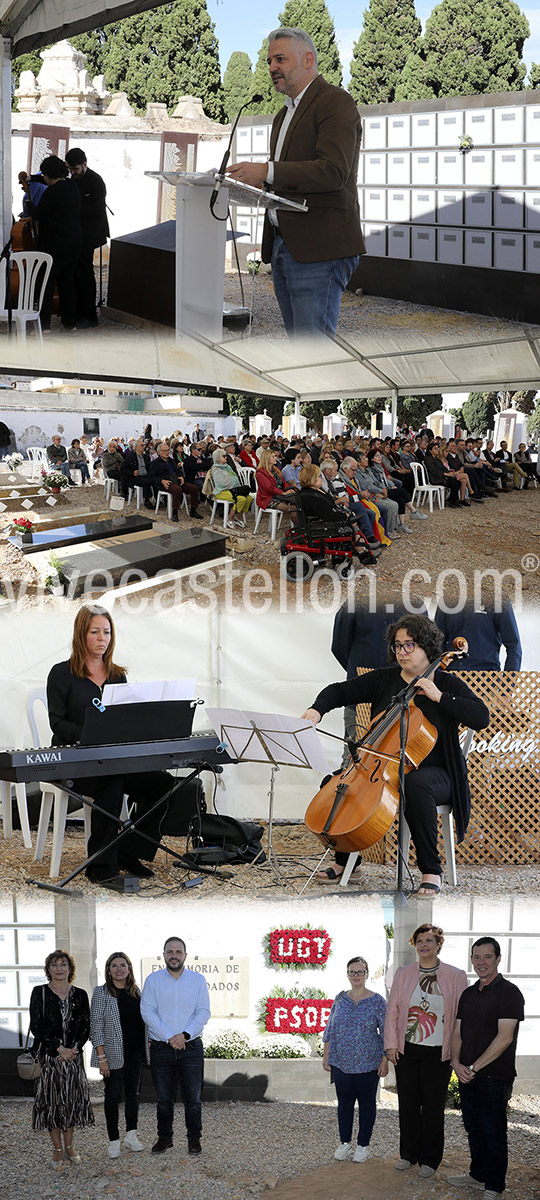 Conmemoración en Castellón ante el mausoleo donde descansan los restos de 107 represaliados Conmemoración en Castellón ante el mausoleo donde descansan los restos de 107 represaliados