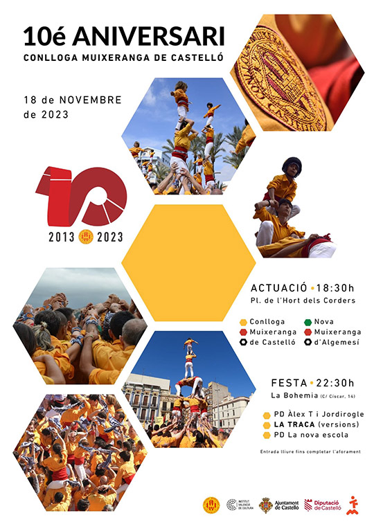 La Conllonga celebra el desé aniversari amb muixerangues, festa i concerts La Conllonga celebra el desé aniversari amb muixerangues, festa i concerts