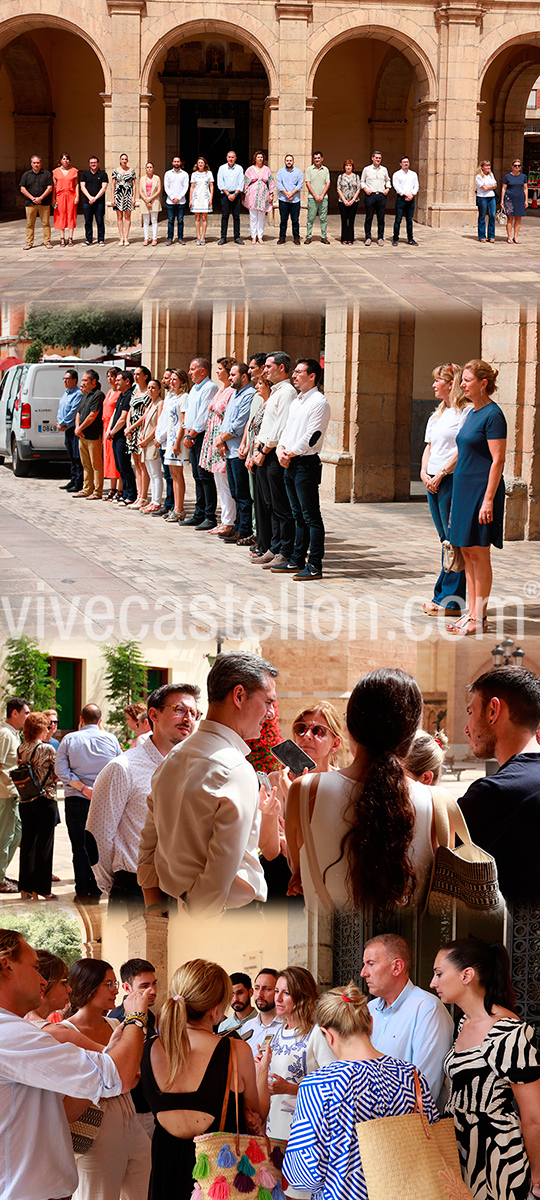 Minuto de silencio en la plaza Mayor de Castellón