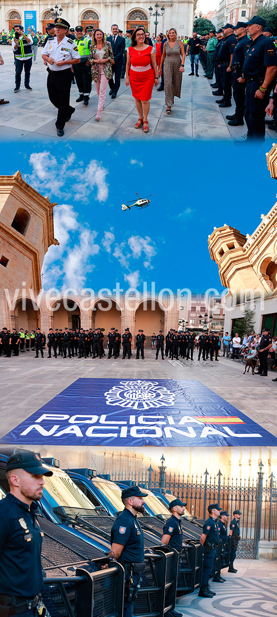 Exposición de los medios que la Guardia Civil y la Policía Nacional utilizarán para garantizar la seguridad de La Vuelta Ciclista a España en su paso por Castellón