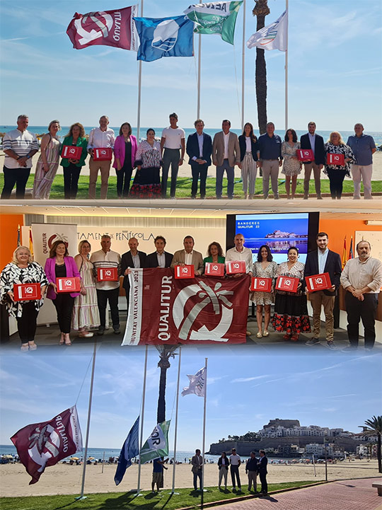 Turisme Comunitat Valenciana concede la Bandera Qualitur a 70 playas y calas de 11 municipios de la provincia de Castellón