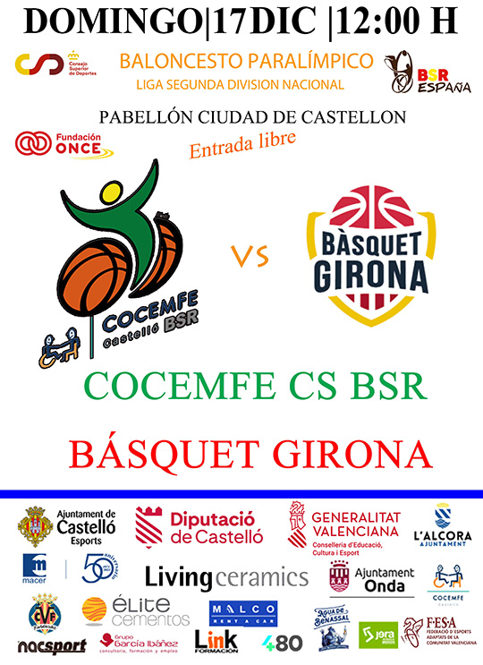 Baloncesto en silla de ruedas de Cocemfe CS BSR contra Basquet Girona Baloncesto en silla de ruedas de Cocemfe CS BSR contra Basquet Girona
