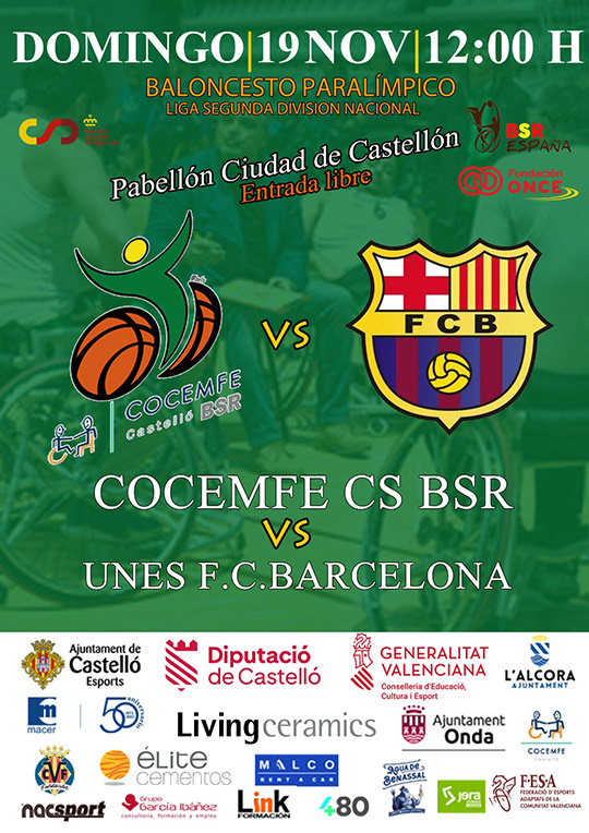 Cocemfe Castellón BSR anuncia el primer partido de la temporada 23/24 frente al Unes F.C. Barcelona Cocemfe Castellón BSR anuncia el primer partido de la temporada 23/24 frente al Unes F.C. Barcelona