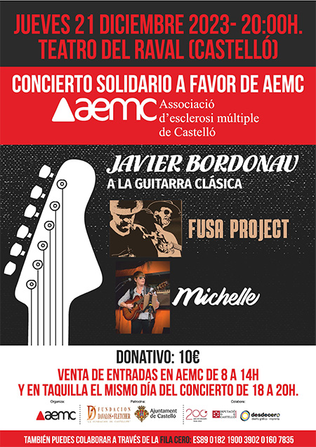 Concierto solidario a beneficio de AEMC, jueves 21 de diciembre en el Teatro del Raval de Castelló Concierto solidario a beneficio de AEMC, jueves 21 de diciembre en el Teatro del Raval de Castelló