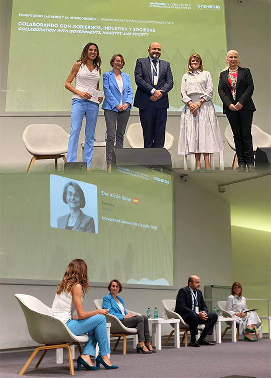 La rectora Eva Alcón aboga por un sistema universitario más conectado con la sociedad para contribuir al desarrollo sostenible en el Encuentro Internacional de Rectores Universia La rectora Eva Alcón aboga por un sistema universitario más conectado con la sociedad para contribuir al desarrollo sostenible en el Encuentro Internacional de Rectores Universia