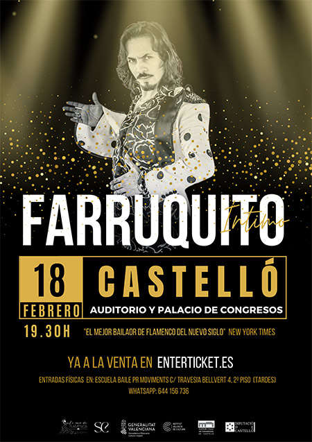 FARRUQUITO actuará en el Auditorio y Palacio de Congresos de Castellón la tarde del sábado del 18 de febrero FARRUQUITO actuará en el Auditorio y Palacio de Congresos de Castellón la tarde del sábado del 18 de febrero