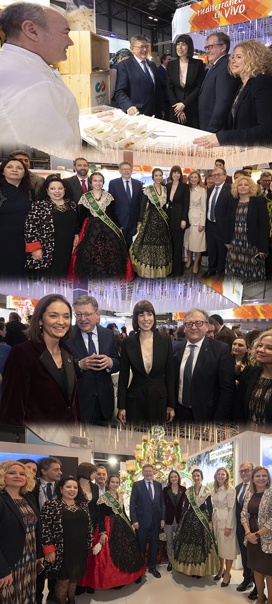 La ministras Diana Morant y Reyes Maroto y el president de la Generalitat visitan el estand del Patronato Provincial de Turismo de Castellón en Fitur